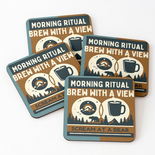 Item preview, Brew With a View Scream at a Bear | Coffee and Camping | Coffee and Camping Gift designed and sold by runeroge13.