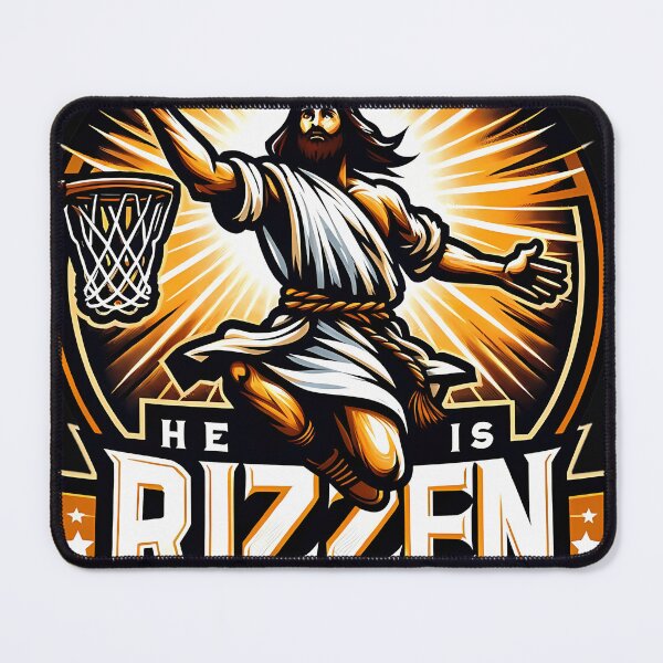 Item preview, Cool Christian Athlete Easter Meme He Is Rizzen Basketball designed and sold by ChrisBradfo21.
