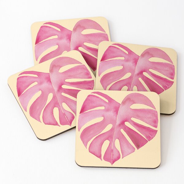 Item preview, Pink Monstera Leaf on Peach designed and sold by JocelynBateson.