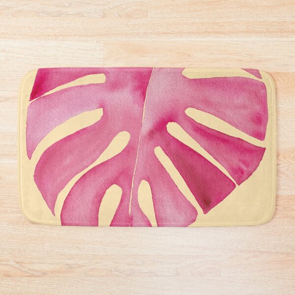 Item preview, Pink Monstera Leaf on Peach designed and sold by JocelynBateson.