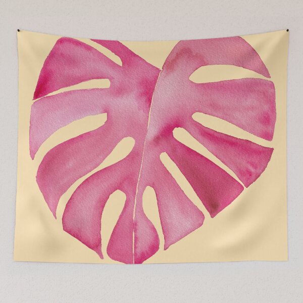 Item preview, Pink Monstera Leaf on Peach designed and sold by JocelynBateson.