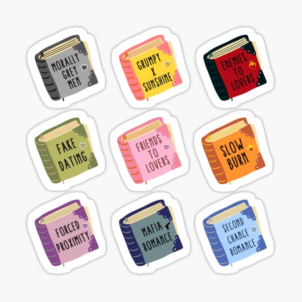 Item preview, Bookish romance tropes designed and sold by medimidoodles.