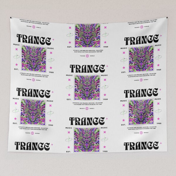 Item preview, TRANCE  - Trippy Dragon Face (Black)  designed and sold by Discothreadz.