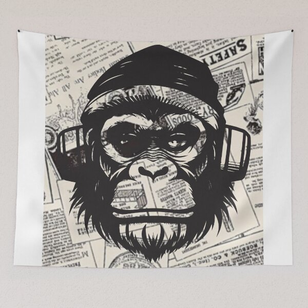 Item preview, Monkey t-shirts, nature t-shirts, cute wildlife t-shirts, vintage style t-shirts. ,newspaper designed and sold by BeYourself1993.