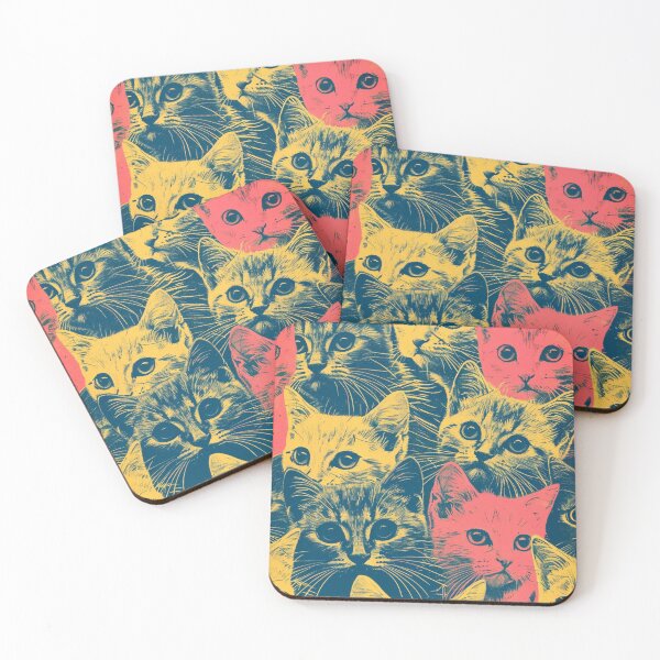 Item preview, Vintage Art Cute Cats Kittens Retro Pattern Art designed and sold by LVTFCOarts.