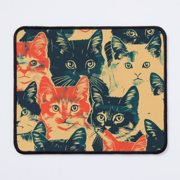 Item preview, Cute Kittens Pattern Art Vintage Cat Graphic Art designed and sold by LVTFCOarts.