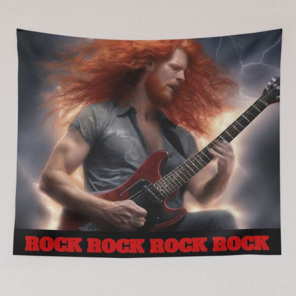 Item preview, Bearded rock guitarist with red hair designed and sold by Artbellachi.