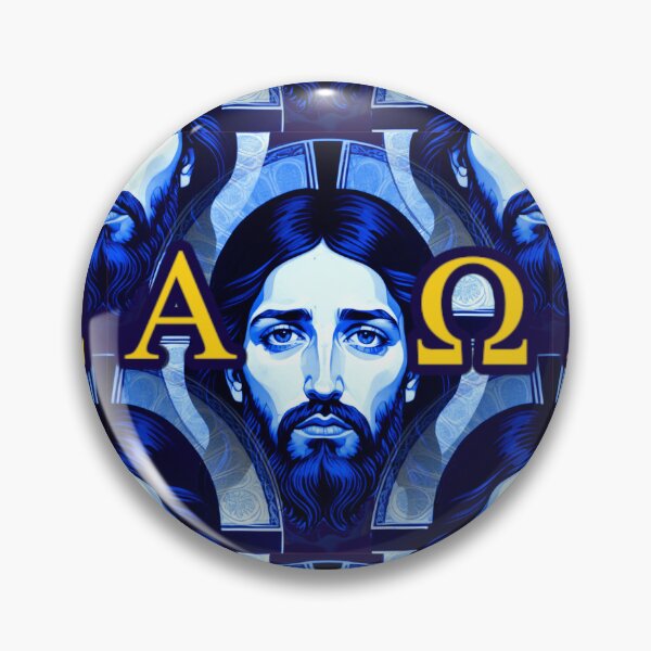 Item preview, Jesus Christ Patterned Image with Alpha and Omega designed and sold by Sanctum Icons.