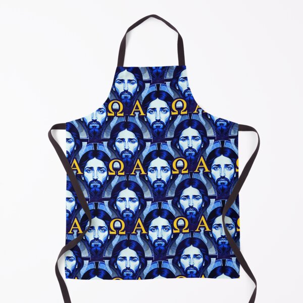 Item preview, Jesus Christ Patterned Image with Alpha and Omega designed and sold by Sanctum Icons.