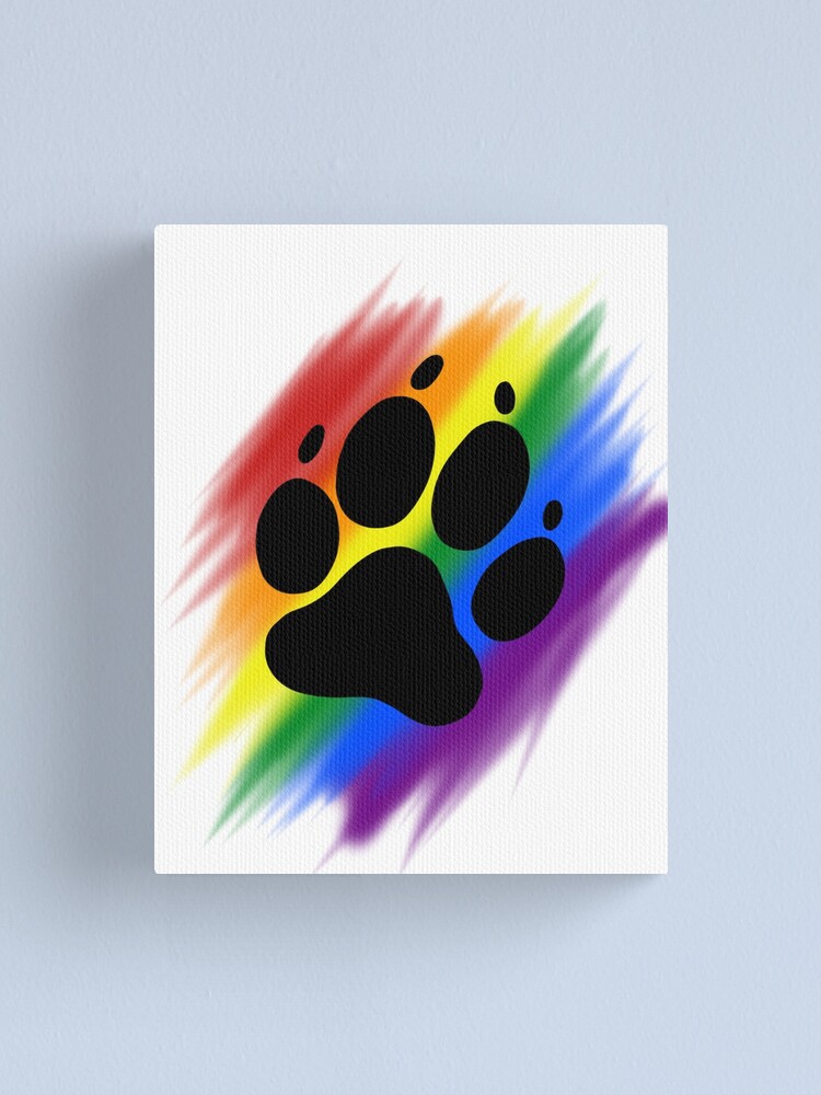 "Rainbow Dog Paw Print" Canvas Print for Sale by Adezu Redbubble