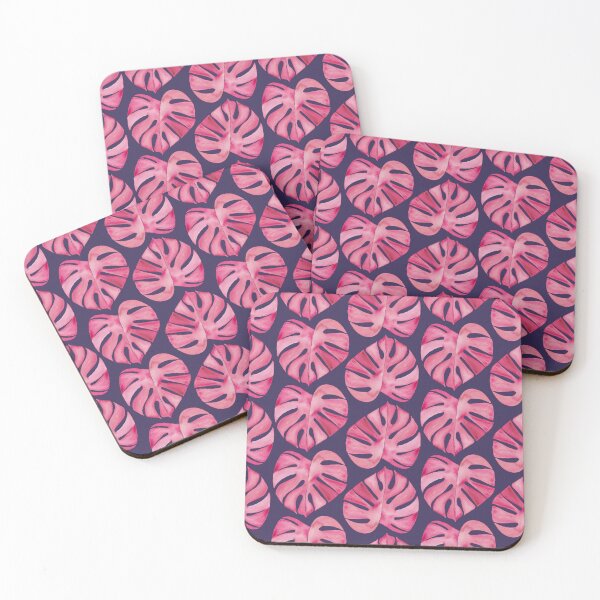 Item preview, Pink Monstera Pattern on Navy designed and sold by JocelynBateson.