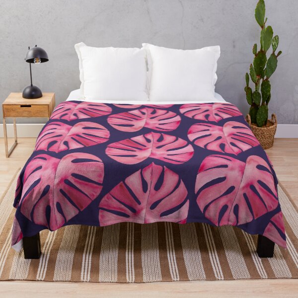 Item preview, Pink Monstera Pattern on Navy designed and sold by JocelynBateson.