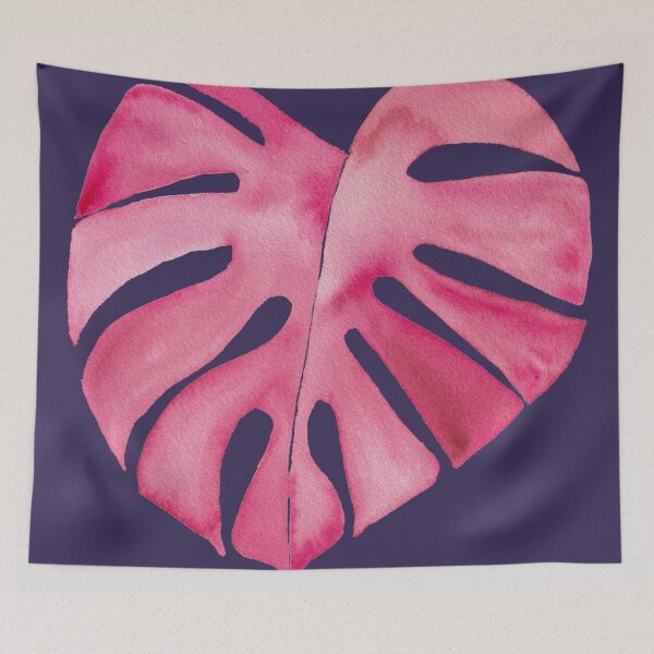 Item preview, Pink Monstera on Navy designed and sold by JocelynBateson.