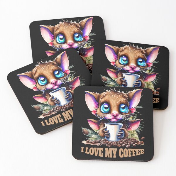 Item preview, Cat drinking coffee designed and sold by Astralia.