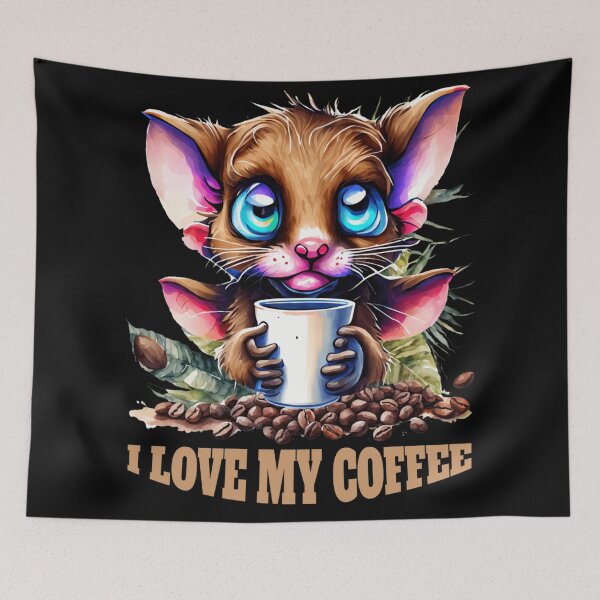Item preview, Cat drinking coffee designed and sold by Astralia.