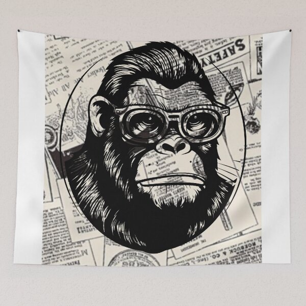 Item preview, Monkey t-shirts, nature t-shirts, cute wildlife t-shirts, vintage style t-shirts. ,newspaper designed and sold by BeYourself1993.
