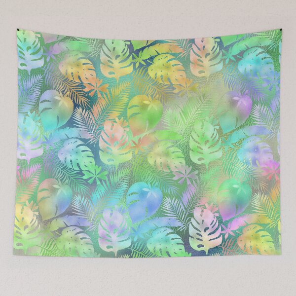 Item preview, Iridescent Tropical Leafs Pattern designed and sold by stylebytara.