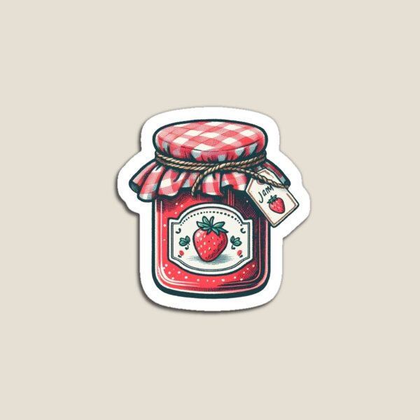 Item preview, Vintage Cottagecore Jar of Strawberry Jam  designed and sold by needfulthingsco.