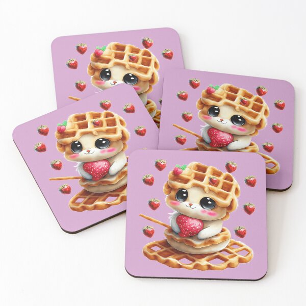 Item preview, Adorable kitten and strawberry waffle designed and sold by Astralia.