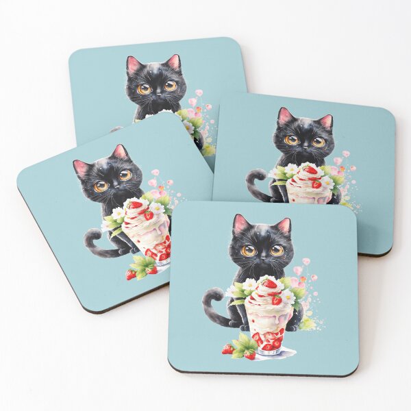 Item preview, Black cat and strawberry milkshake designed and sold by Astralia.