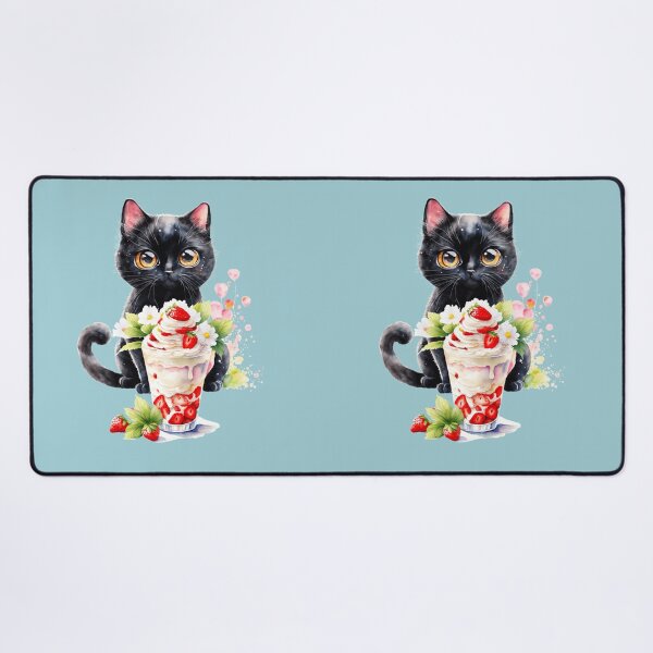 Item preview, Black cat and strawberry milkshake designed and sold by Astralia.
