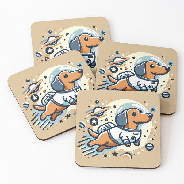 Item preview, Dachshund astronaut in space designed and sold by MezkalArts.