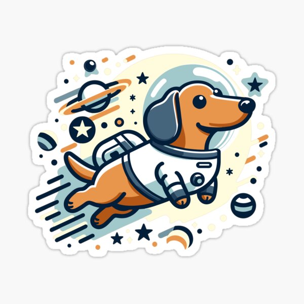 Item preview, Dachshund astronaut in space designed and sold by MezkalArts.