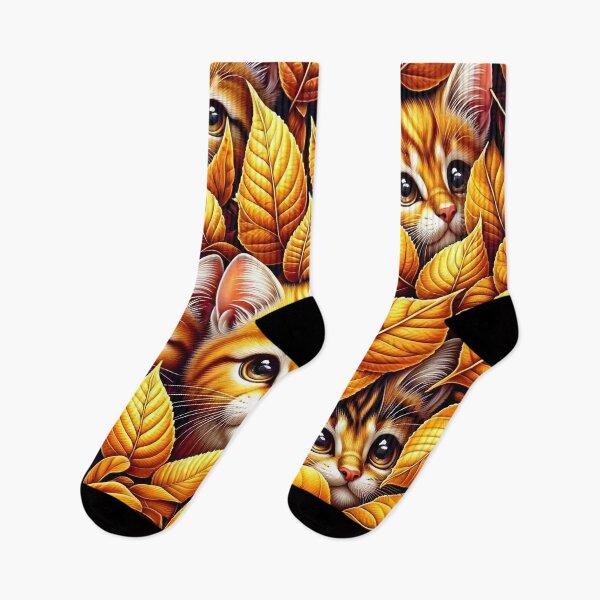 Item preview, Autumn Kittens Seamless Pattern - Fall Feline Fabric Design designed and sold by PillowTalkyZone.