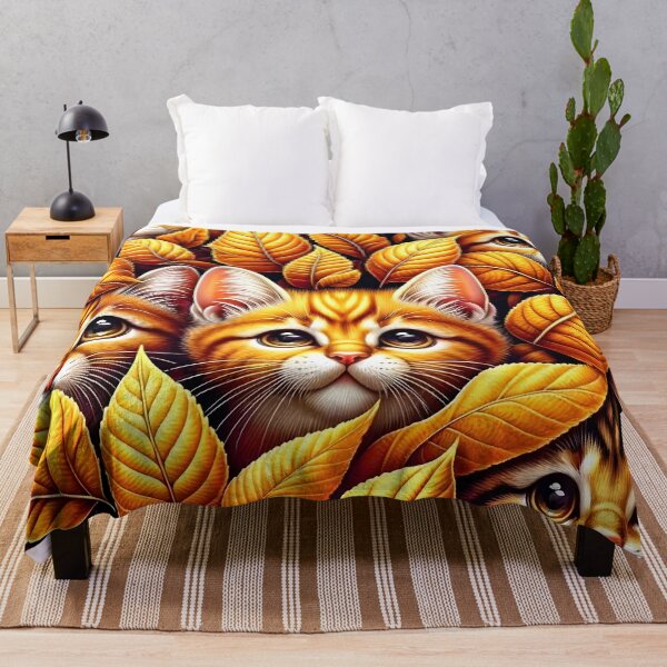 Item preview, Autumn Kittens Seamless Pattern - Fall Feline Fabric Design designed and sold by PillowTalkyZone.