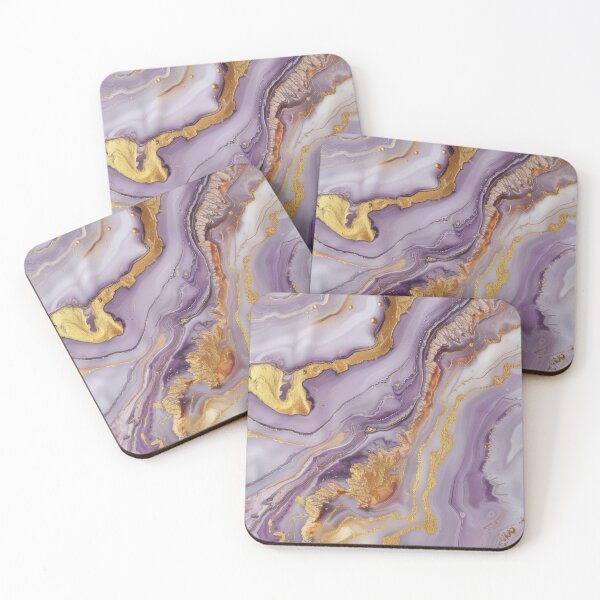 Item preview, Mauve and gold marbled effect pattern print designed and sold by PrettyPinkSkies.