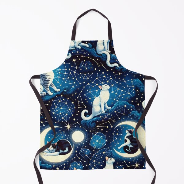 Item preview, Mystic Moonlight Felines - Celestial Cat Constellation Fabric designed and sold by PillowTalkyZone.