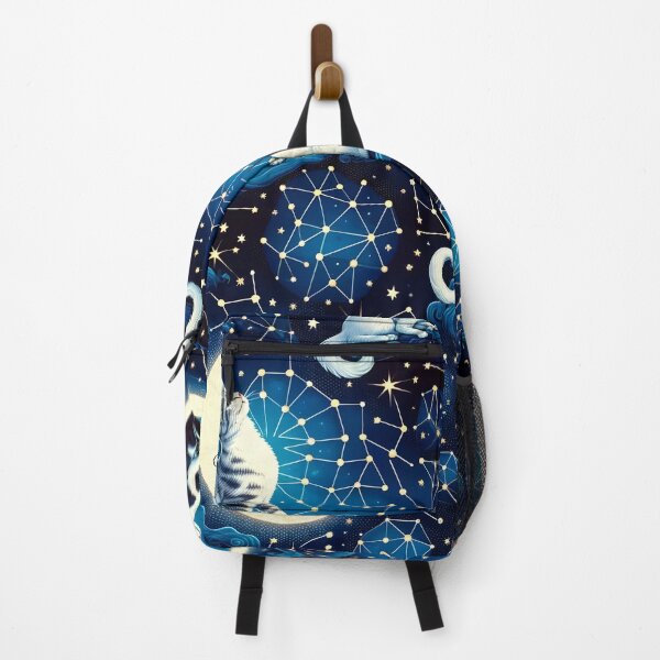 Item preview, Mystic Moonlight Felines - Celestial Cat Constellation Fabric designed and sold by PillowTalkyZone.