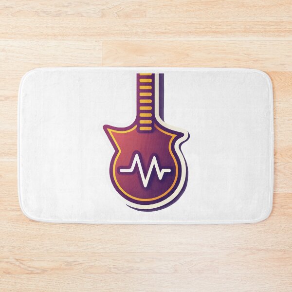 Item preview, Minimalist Bass Guitar with Heartbeat Pulse Design designed and sold by NiftyWrx.
