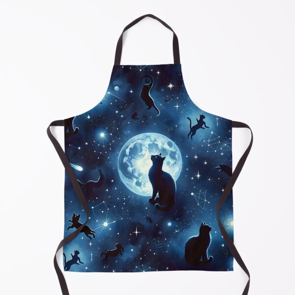 Item preview, Mystic Moonlight Felines - Celestial Cat Constellation Fabric designed and sold by PillowTalkyZone.