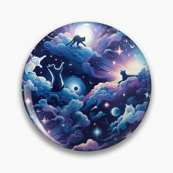 Item preview, Mystic Moonlight Felines - Celestial Cat Constellation Fabric designed and sold by PillowTalkyZone.