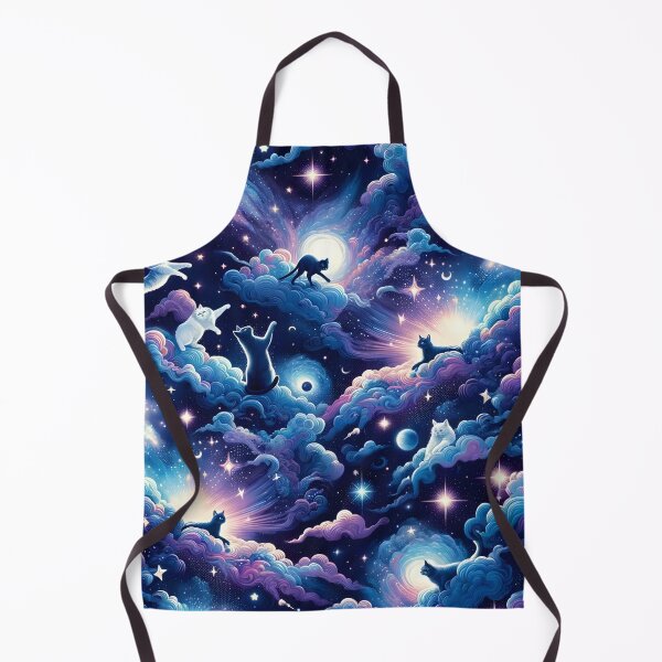 Item preview, Mystic Moonlight Felines - Celestial Cat Constellation Fabric designed and sold by PillowTalkyZone.