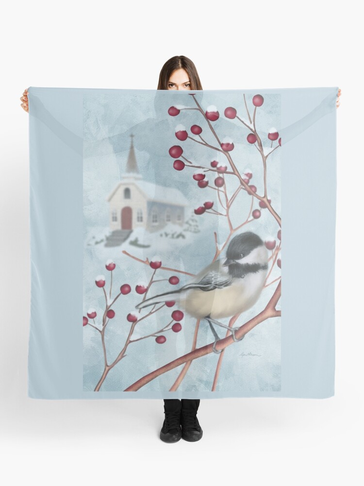 Thumbnail 1 of 3, Scarf, Winter Scene I designed and sold by aprilmoen.