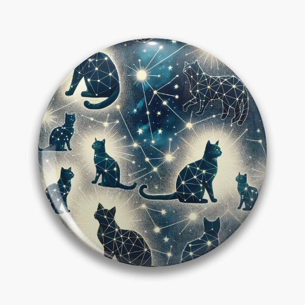 Item preview, Mystic Moonlight Felines - Celestial Cat Constellation Fabric designed and sold by PillowTalkyZone.
