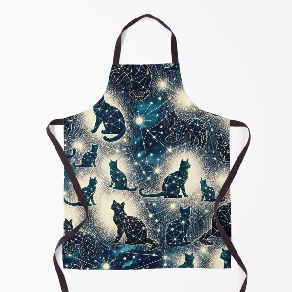 Item preview, Mystic Moonlight Felines - Celestial Cat Constellation Fabric designed and sold by PillowTalkyZone.