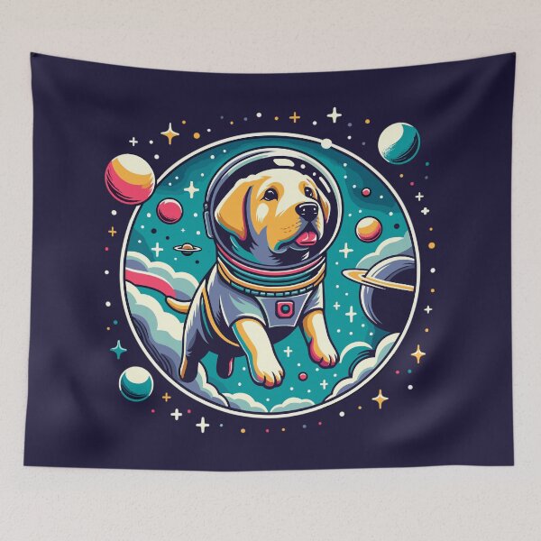 Item preview, Labrador astronaut in space designed and sold by MezkalArts.