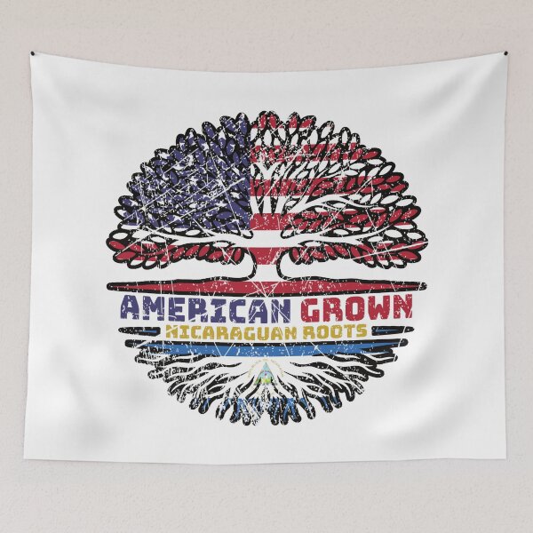 Item preview, Nicaraguan Nicaragua US American USA United States Tree Roots Flag designed and sold by FlagX.
