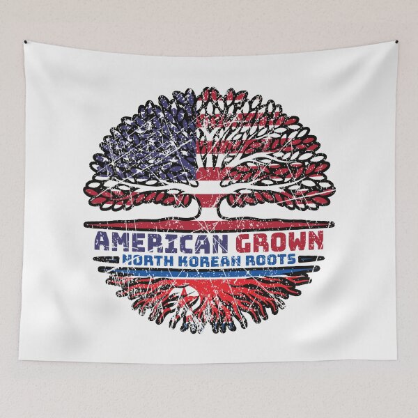 Item preview, North Korean North Korea US American USA United States Tree Roots Flag designed and sold by FlagX.