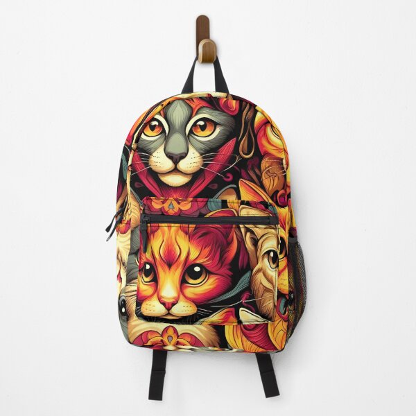 Item preview, Artistic Cat Mandala Fabric - Vibrant Feline Faces Pattern for Crafting and Home Décor designed and sold by PillowTalkyZone.