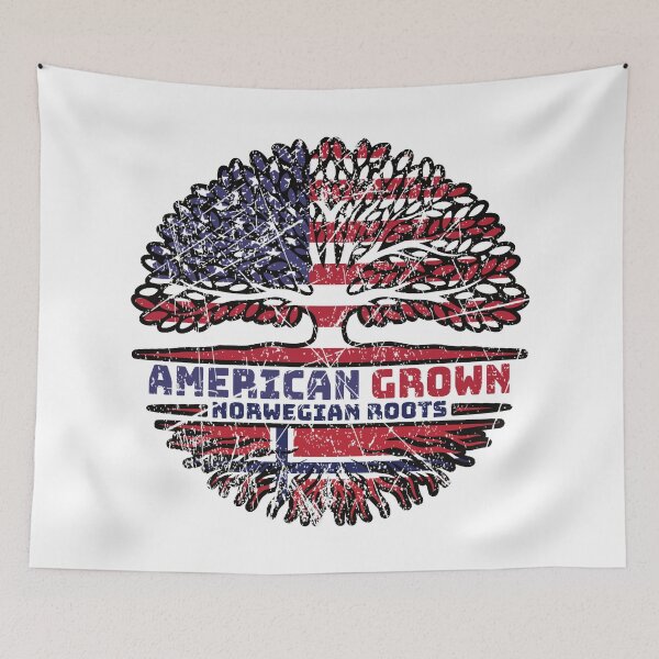 Item preview, Norway Norwegian US American USA United States Tree Roots Flag designed and sold by FlagX.