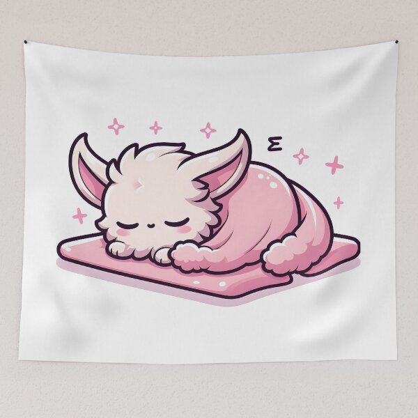 Item preview, Kawaii Gentle Banshee With A Fluffy Pink Blanket designed and sold by CanvasCutie.