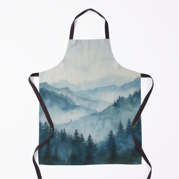 Item preview, Misty Mountain Serenity: Watercolor Landscape in Blue & Gray designed and sold by Daydreamsatdawn.