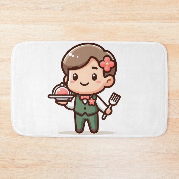 Item preview, Kawaii Waiter With A Neat Waistcoat And A Flower In The Pocket designed and sold by CanvasCutie.