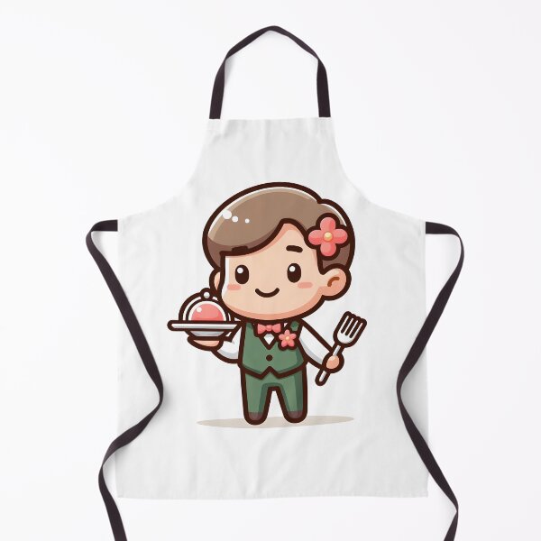 Item preview, Kawaii Waiter With A Neat Waistcoat And A Flower In The Pocket designed and sold by CanvasCutie.