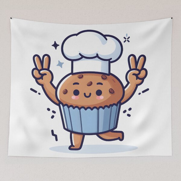 Item preview, Kawaii Baker With Muffin-Shaped Earrings designed and sold by CanvasCutie.