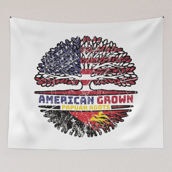 Item preview, Papua New Guinea Papuan American USA Tree Roots Flag designed and sold by FlagX.
